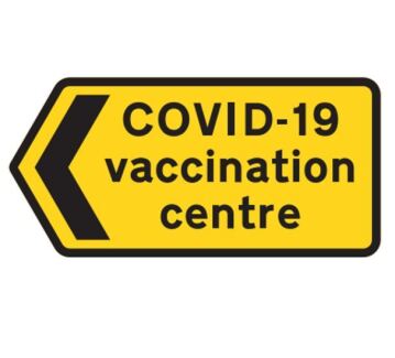 New temporary signs for Covid-19 vaccination centres